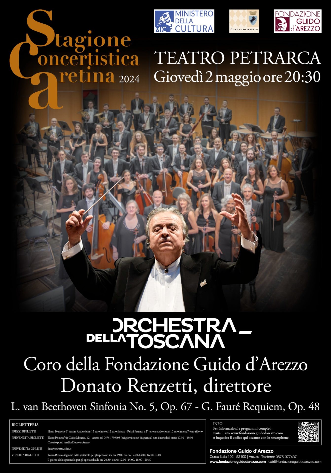 Orchestra della Toscana, Coro della Fondazione Guido d'Arezzo, diretti dal Maestro Donato Renzetti 70x100 2 maggio